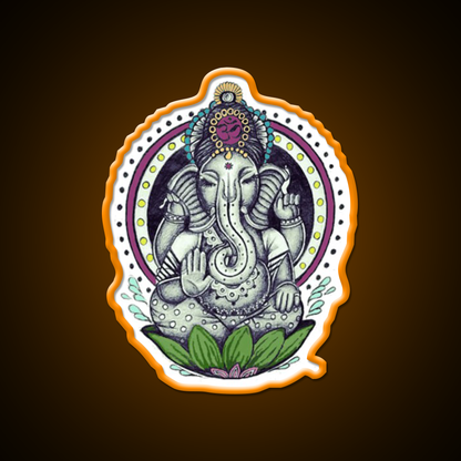 Ganesha Yoga Led Neon Sign For Wellness Space Rgb Color