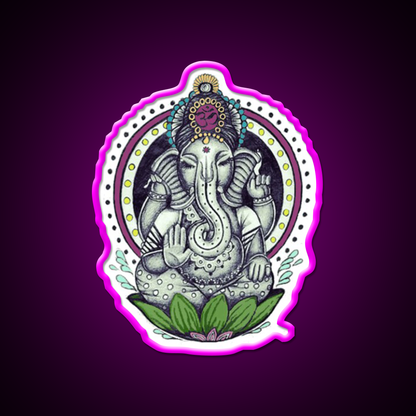 Ganesha Yoga Led Neon Sign For Wellness Space Rgb Color