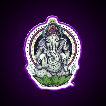 Ganesha Yoga Led Neon Sign For Wellness Space Rgb Color