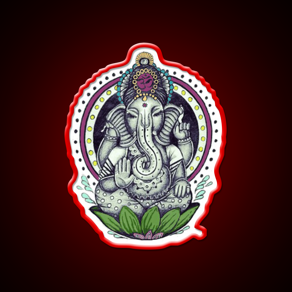 Ganesha Yoga Led Neon Sign For Wellness Space Rgb Color