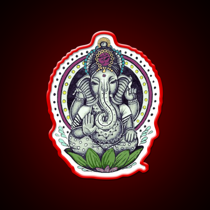 Ganesha Yoga Led Neon Sign For Wellness Space Rgb Color