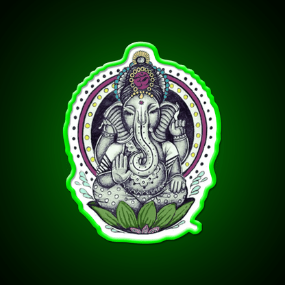 Ganesha Yoga Led Neon Sign For Wellness Space Rgb Color - Shineneon