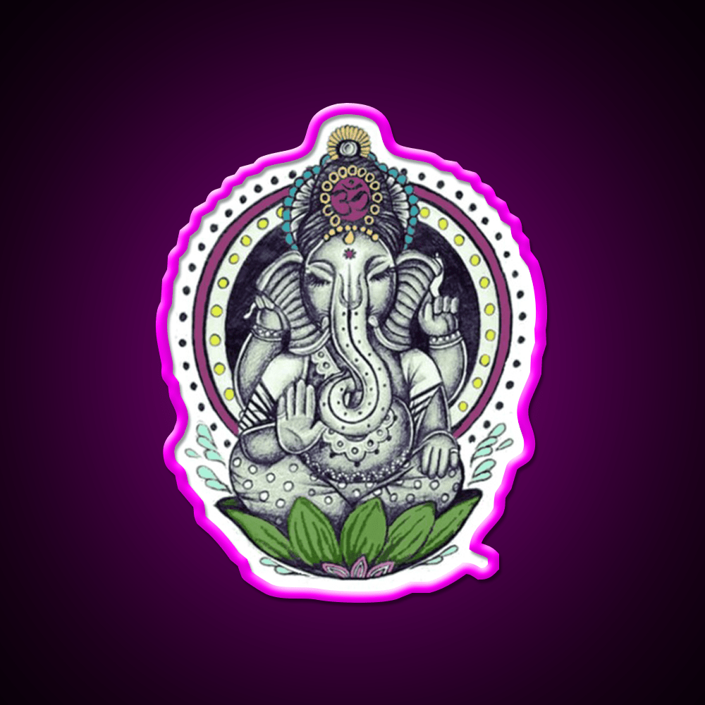 Ganesha Yoga Led Neon Sign For Wellness Space Rgb Color - Shineneon