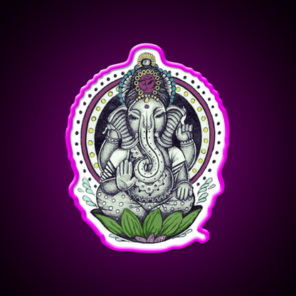 Ganesha Yoga Led Neon Sign For Wellness Space Rgb Color - Shineneon