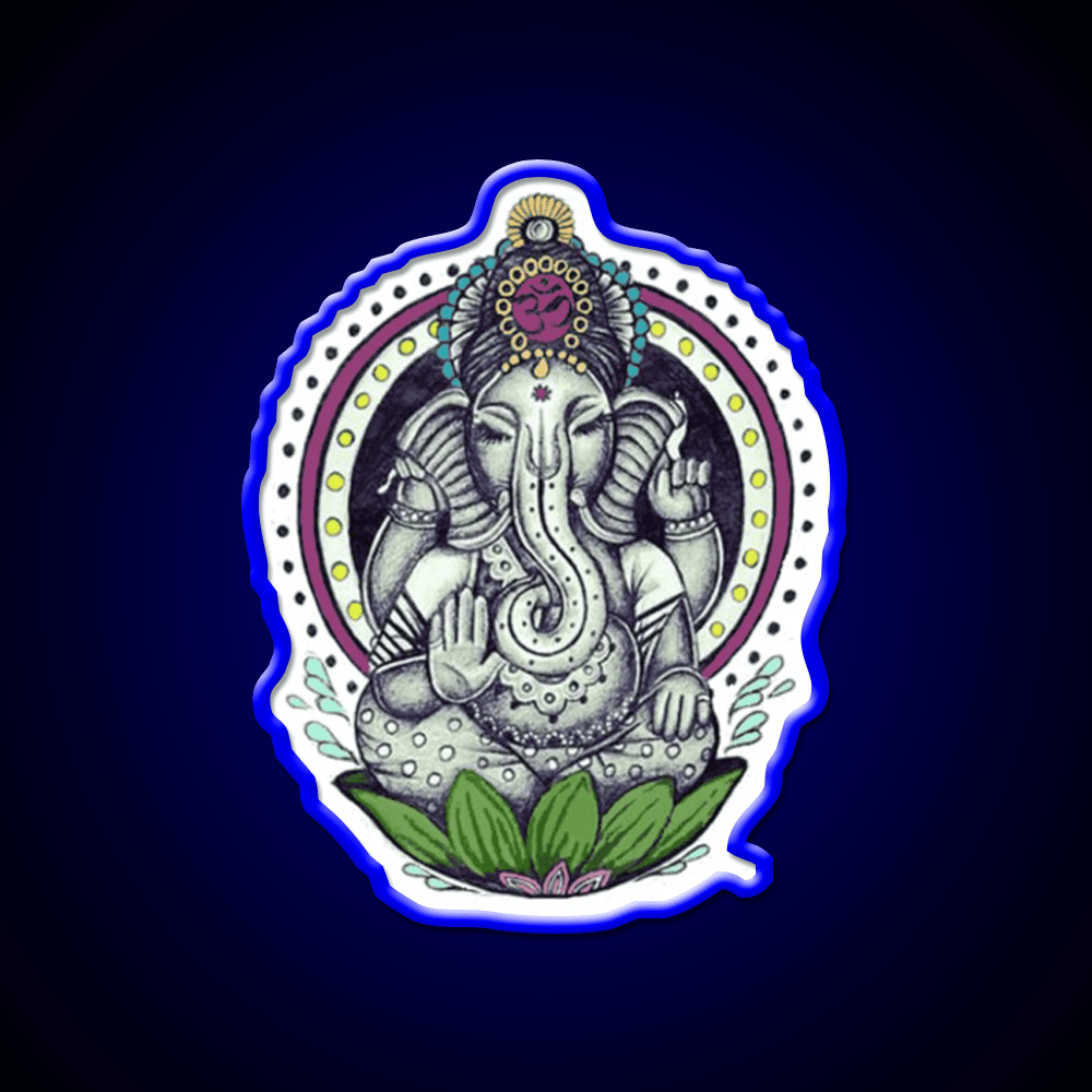 Ganesha Yoga Led Neon Sign For Wellness Space Rgb Color - Shineneon