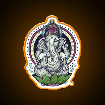 Ganesha Yoga Led Neon Sign For Wellness Space Rgb Color - Shineneon