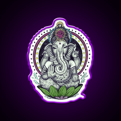 Ganesha Yoga Led Neon Sign For Wellness Space Rgb Color - Shineneon
