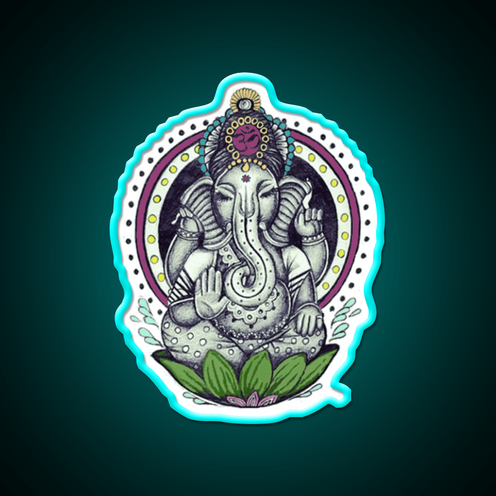 Ganesha Yoga Led Neon Sign For Wellness Space Rgb Color - Shineneon