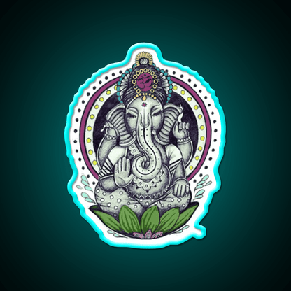 Ganesha Yoga Led Neon Sign For Wellness Space Rgb Color - Shineneon