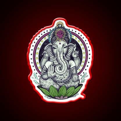 Ganesha Yoga Led Neon Sign For Wellness Space Rgb Color - Shineneon