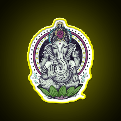 Ganesha Yoga Led Neon Sign For Wellness Space Rgb Color - Shineneon
