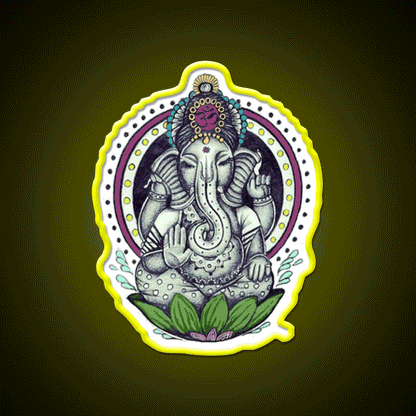 Ganesha Yoga Led Neon Sign For Wellness Space Rgb Color