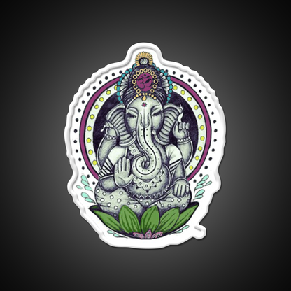 Ganesha Yoga Led Neon Sign For Wellness Space Rgb Color