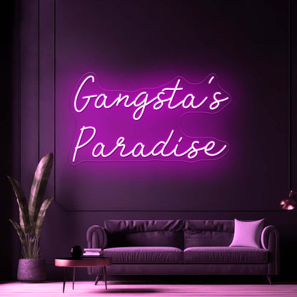 Gangstas Paradise Led Neon Signs For Wall Decor