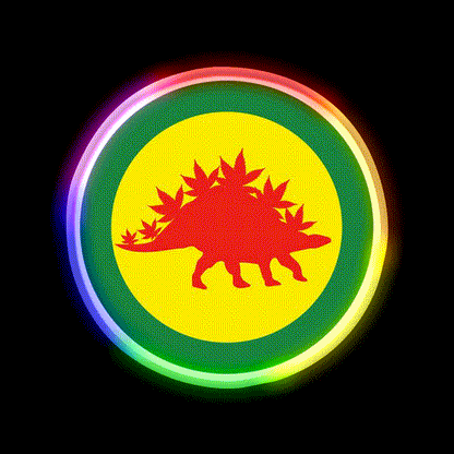 Ganjasaurus Hemp Inspired Green Leaf Led Neon Sign Rgb Color - LED neon sign close-up detail