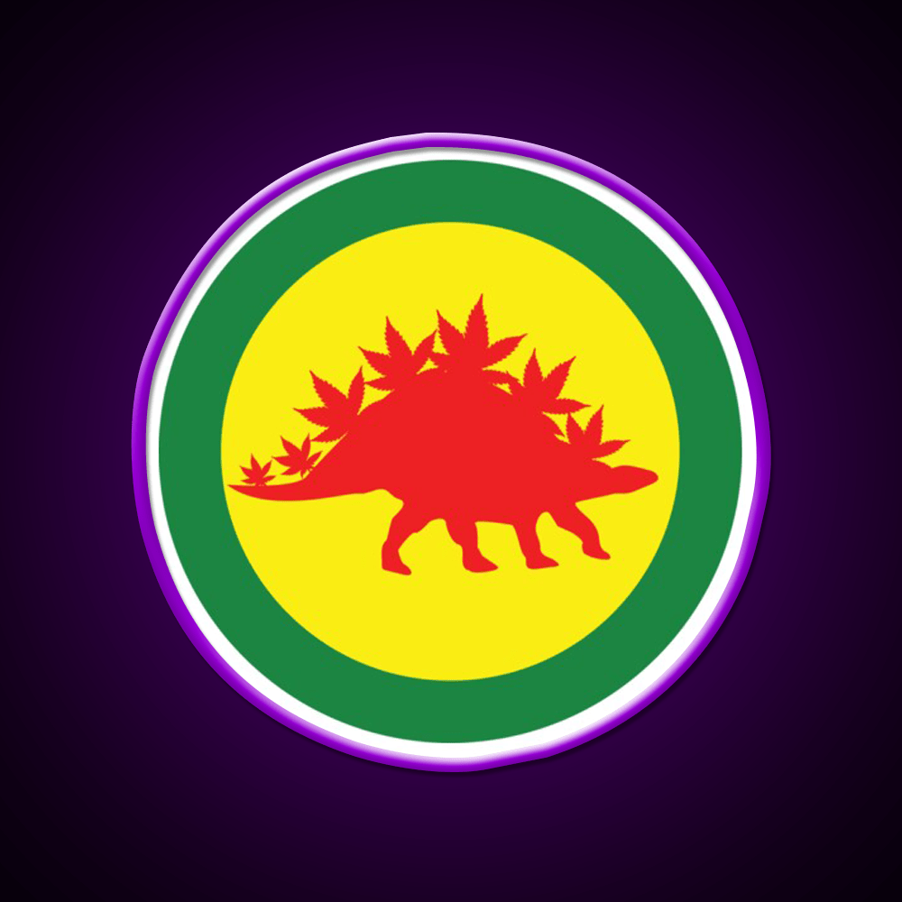 Ganjasaurus Hemp Inspired Green Leaf Led Neon Sign Rgb Color - Shineneon