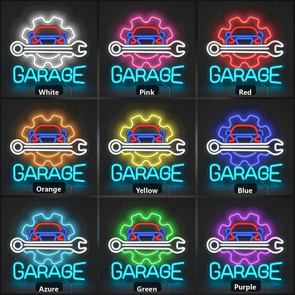 Garage Car Gear Wrench Vintage LED Neon Sign - Shineneon