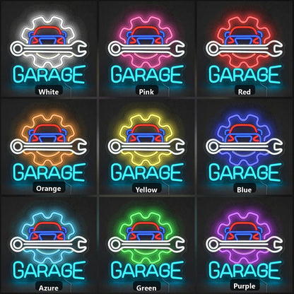 Garage Car Gear Wrench Vintage LED Neon Sign - Shineneon