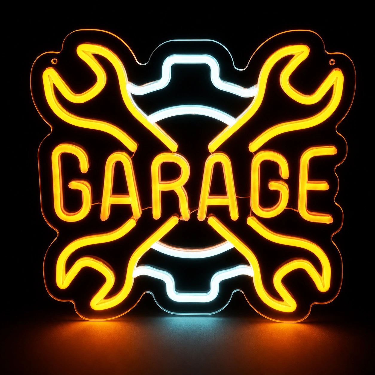 Garage Crossed Wrenches And Gear LED Neon Sign Home Bar Wall Decoration main product image