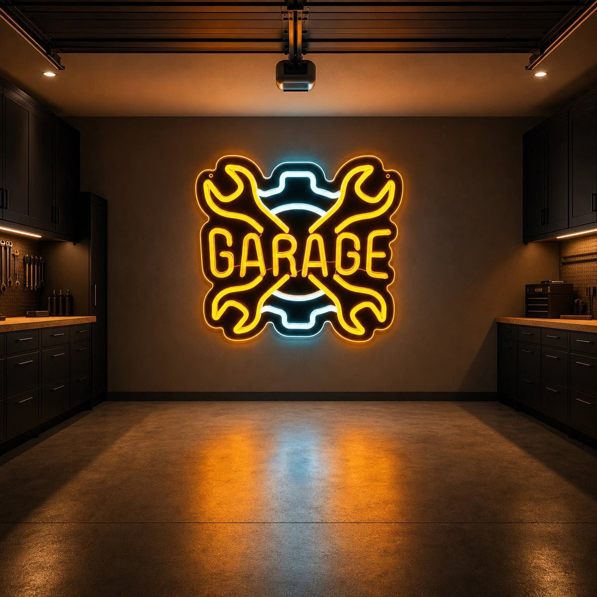 Garage Crossed Wrenches And Gear LED Neon Sign Home Bar Wall Decoration - Shineneon