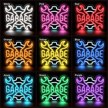 Garage Crossed Wrenches And Gear LED Neon Sign Home Garage Wall Decoration - Shineneon