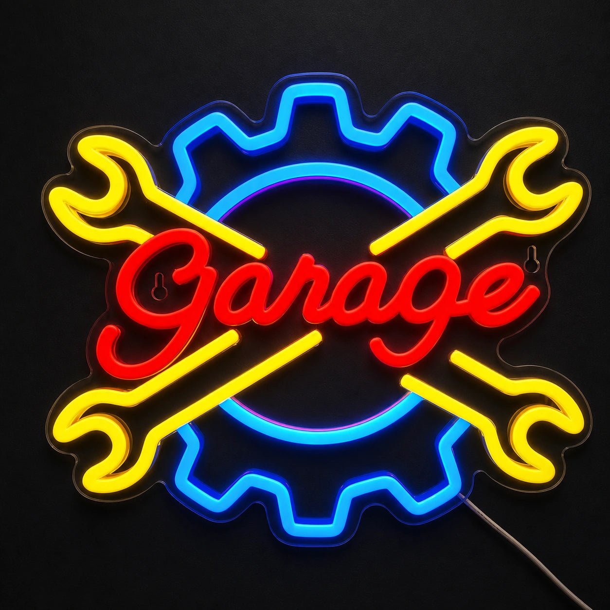 Garage Crossed Wrenches Gear Vintage LED Neon Sign - Shineneon