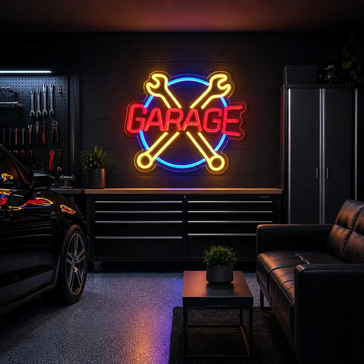 Garage Crossed Wrenches LED Neon Sign - Shineneon