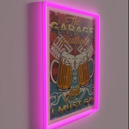 Garage Drinker The Garage Is Calling I Rgb Led Neon Sign - Shineneon
