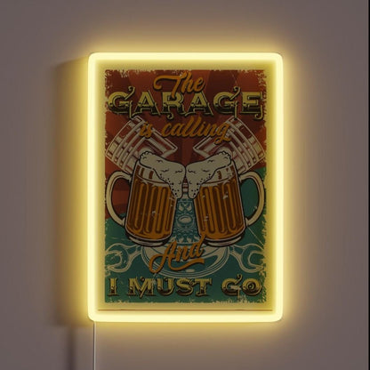 Garage Drinker The Garage Is Calling I Rgb Led Neon Sign - Shineneon