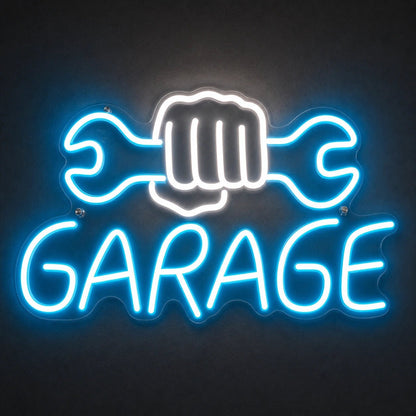 Garage Fist Holding Wrenches LED Neon Sign - Shineneon