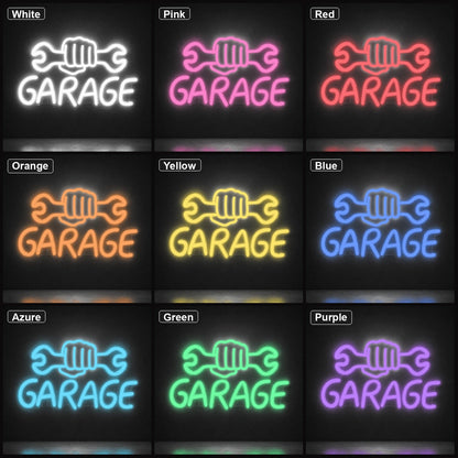 Garage Fist Holding Wrenches LED Neon Sign Garage Neon Sign - Shineneon