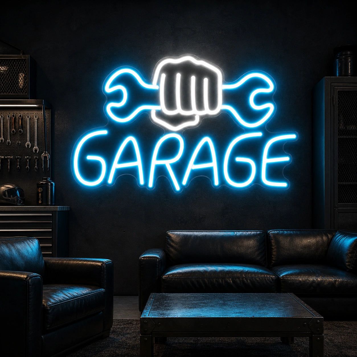 Garage Fist Holding Wrenches LED Neon Sign Home Bar Wall Decoration high-converting product image