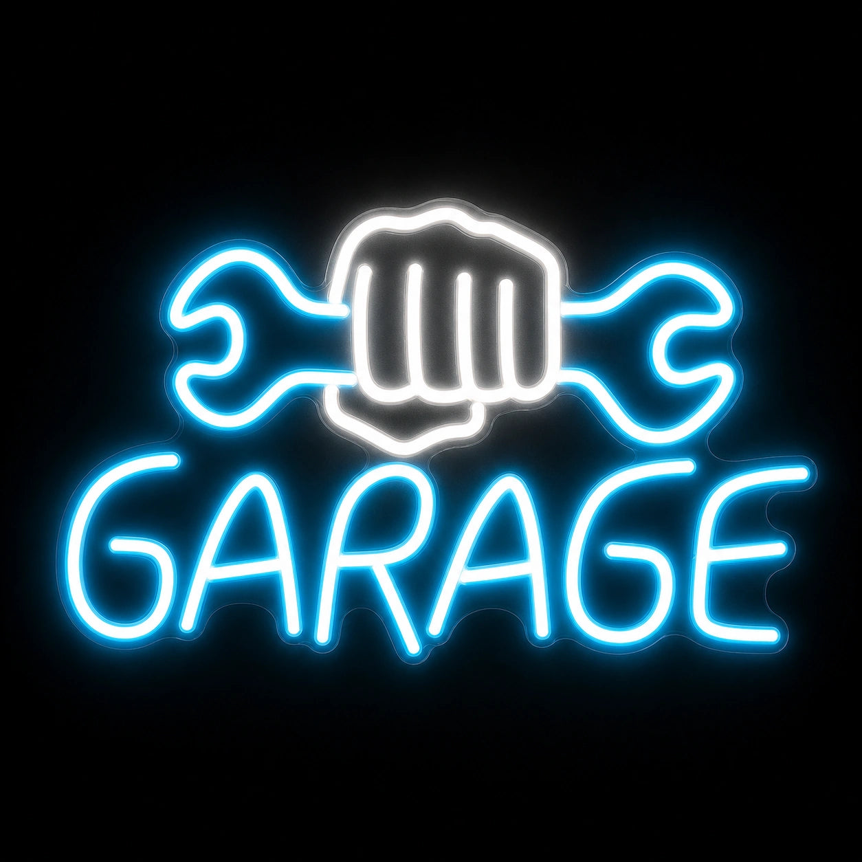 Garage Fist Holding Wrenches LED Neon Sign Home Bar Wall Decoration main product image