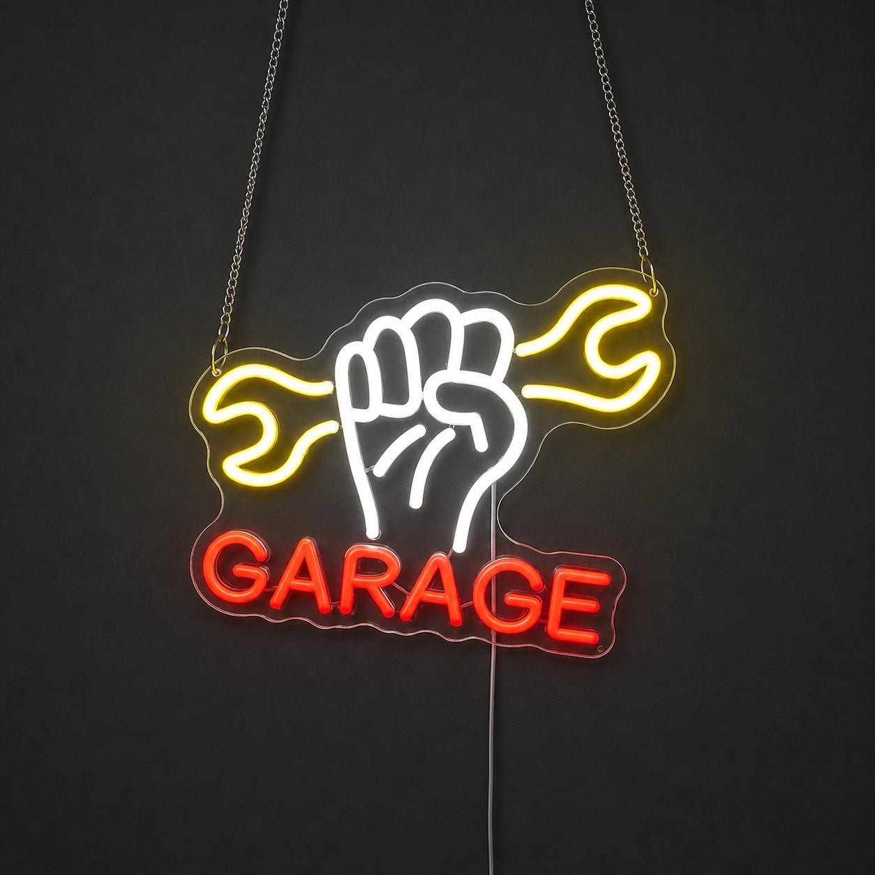 Garage Fist Wrench Vintage LED Neon Sign - Shineneon