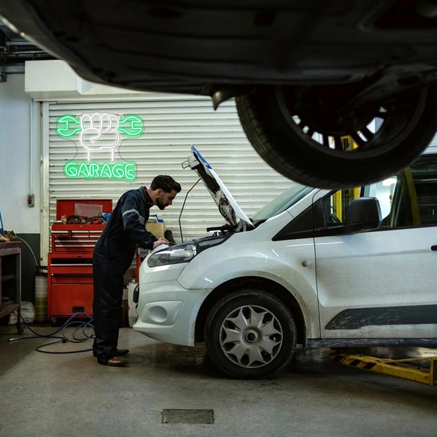 Garage Fist Wrenches Led Neon Sign For Auto Shop Decor | Shineneon