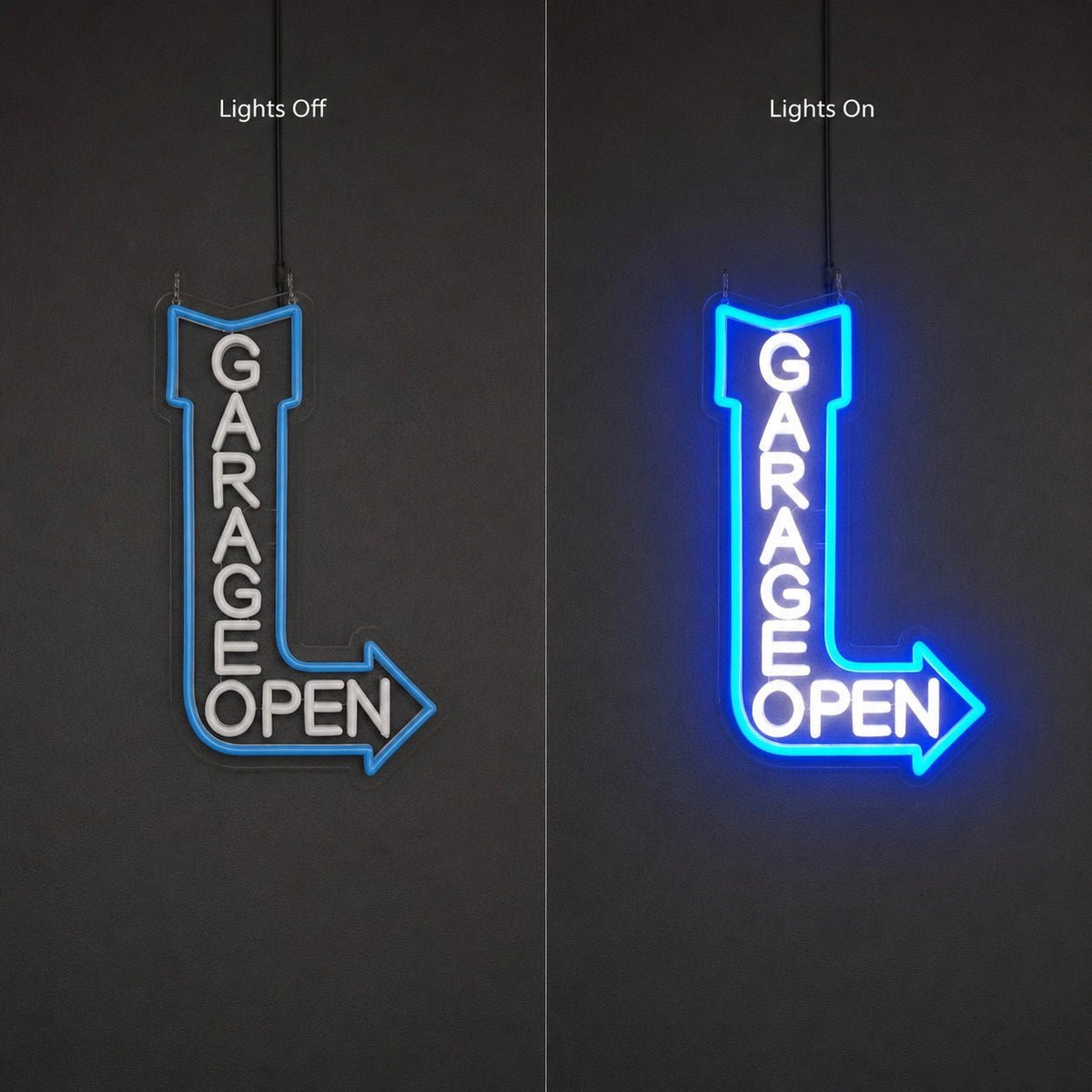Garage Open Right Arrow LED Neon Sign - Shineneon