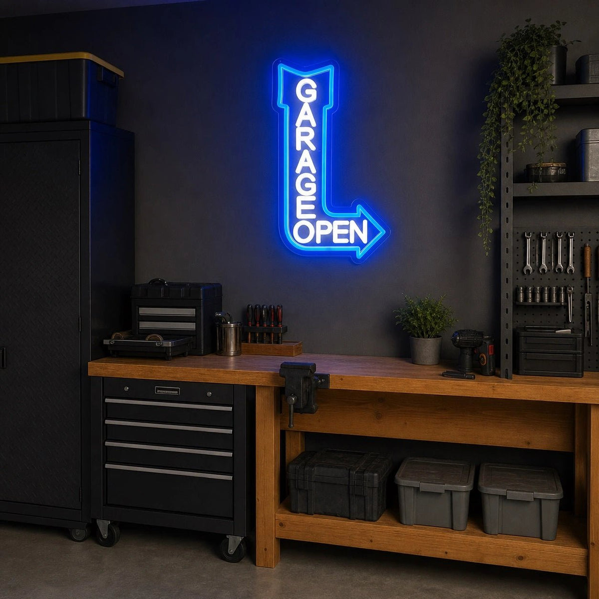 Garage Open Right Arrow LED Neon Sign - Shineneon