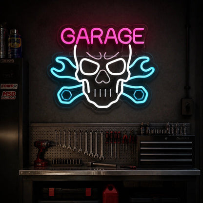 Garage Skull Tools Vintage LED Neon Sign - Shineneon