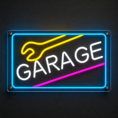Garage Wrench Frame LED Neon Sign main product image