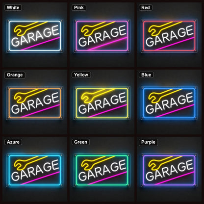 Garage Wrench Frame LED Neon Sign - Shineneon