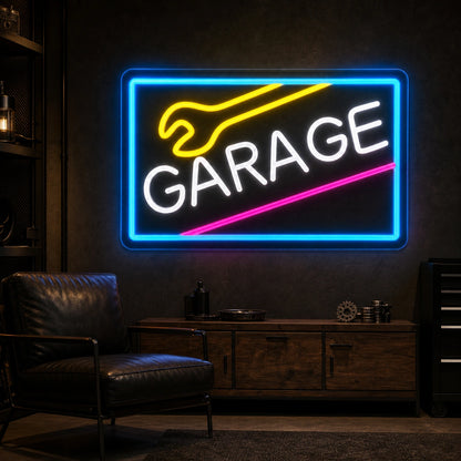 Garage Wrench Frame LED Neon Sign Home Bar Wall Decoration high-converting product image