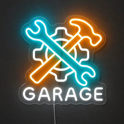 Garage Wrench Hammer Gear Vintage LED Neon Sign - Shineneon