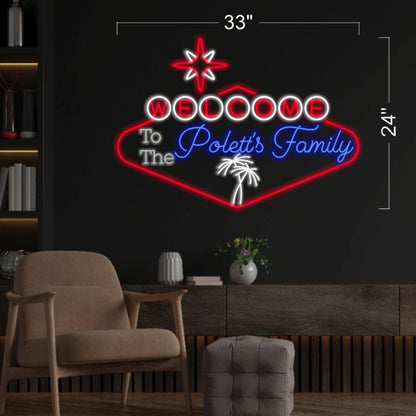 Garcia Polett Family Welcome Star Cactus Led Neon Sign For Home Decor | Shineneon