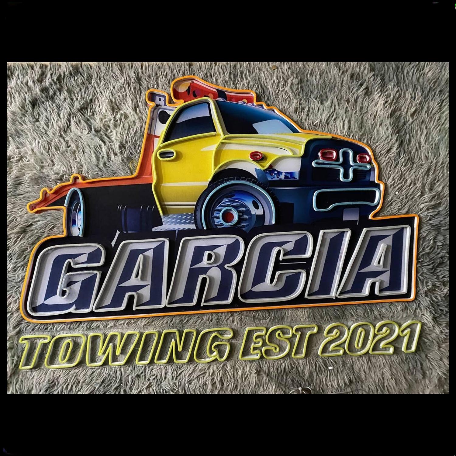 Garcia Towing Multicolor Cartoon Truck Led Neon Sign For Business Decor | Shineneon