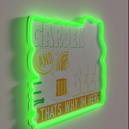 Garden Beer Thats Why Im Here Funny Rgb Led Neon Sign - Shineneon