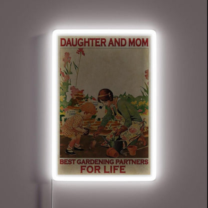 Garden Daughter And Mom Rgb Led Neon Sign - Shineneon