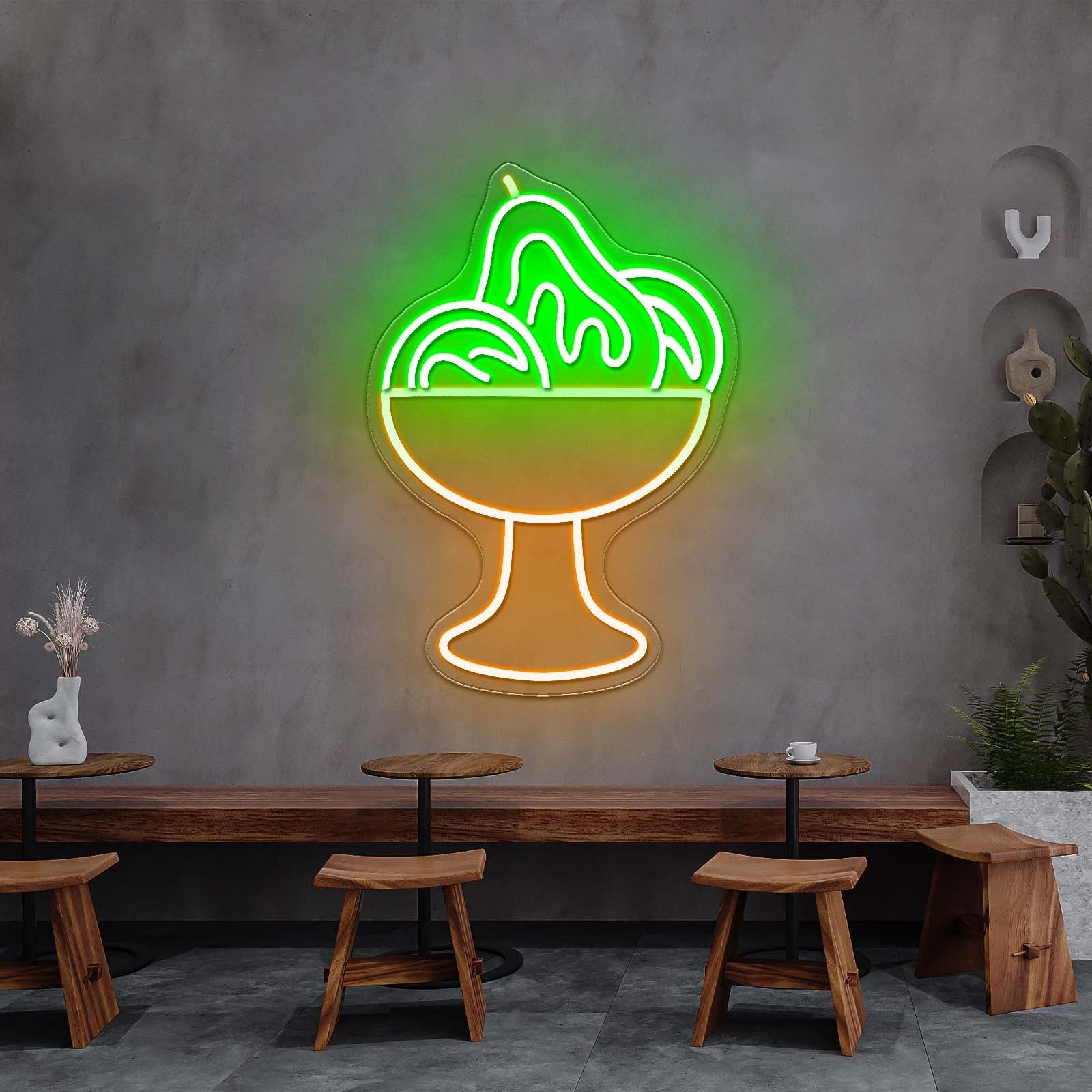 Garden Delights Cup With Fruites Artistic Neon Signs Wall Art Led Signs - Shineneon