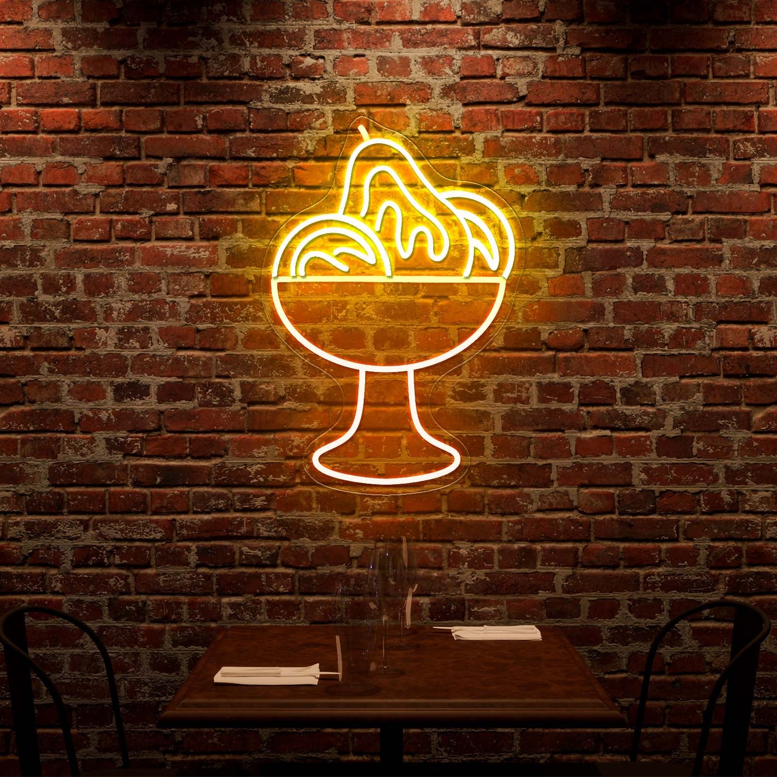 Garden Delights Cup With Fruites Artistic Neon Signs Wall Art Led Signs - Shineneon