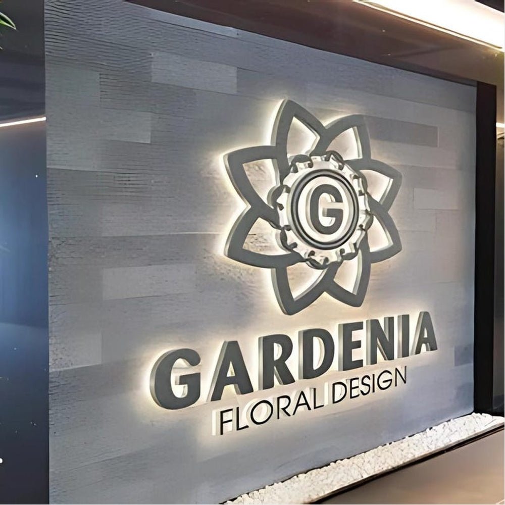 Gardenia Floral Design Big Logo 3D Backlit Channel Letters Led Light Sign - Shineneon