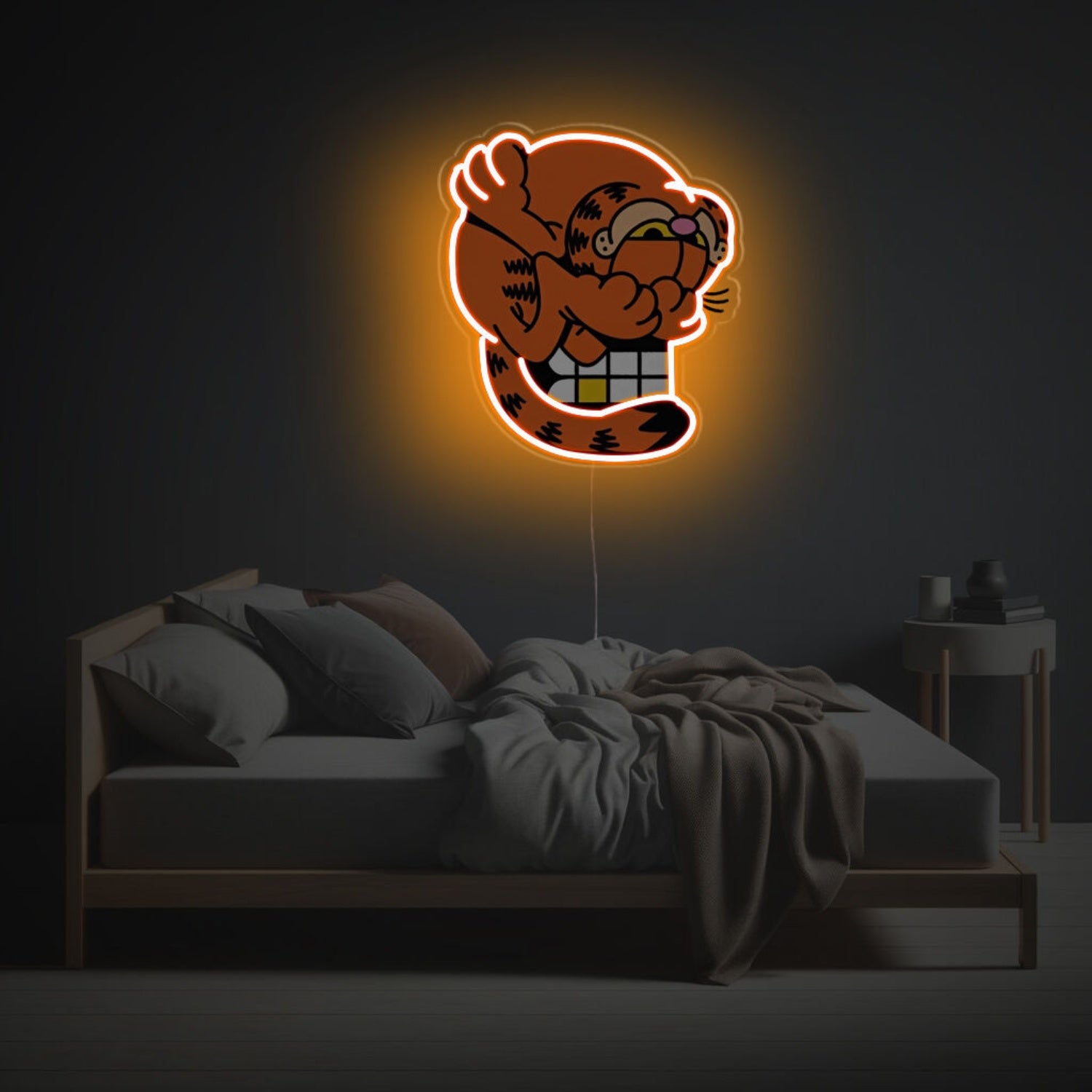 Garfield Wrapped Skull Led Neon Acrylic Artwork | Shineneon